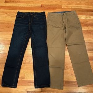 LOT OF 2 BOYS PANTS, LUCKY BRAND JEANS (16) & GAP KHAKI PANTS (28x30) EUC